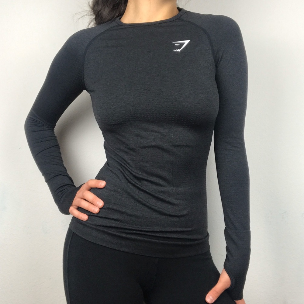 Gymshark Vital Seamless Long Sleeve Top Black